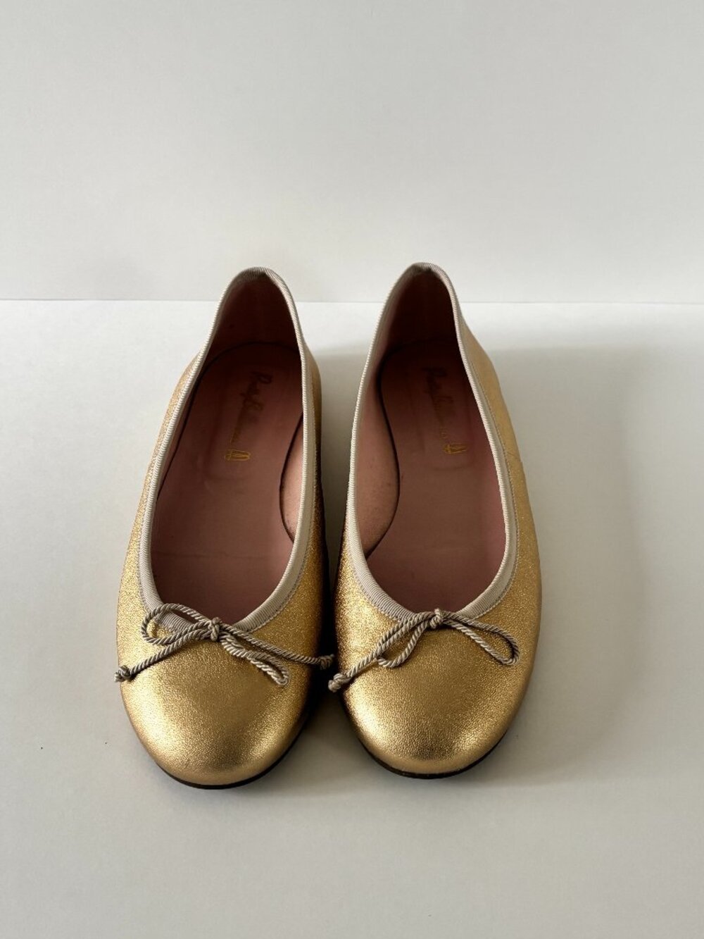 Pretty Ballerinas Gold Metallic Rosario Ballet Flats EU 42 US 11.5 Made in Spain